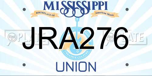 JRA276 Mississippi License Plate