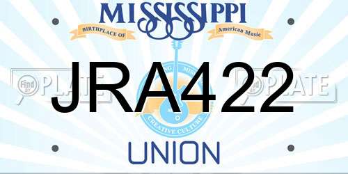 JRA422 Mississippi License Plate