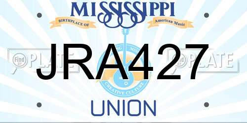 JRA427 Mississippi License Plate