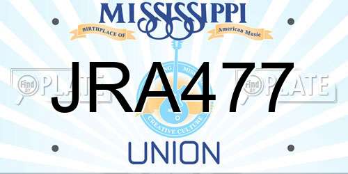JRA477 Mississippi License Plate