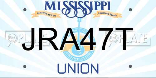 JRA47T Mississippi License Plate