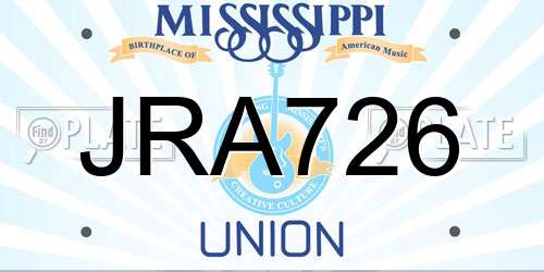 JRA726 Mississippi License Plate