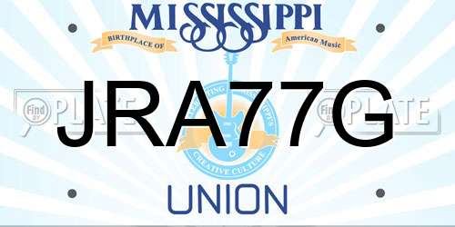 JRA77G Mississippi License Plate