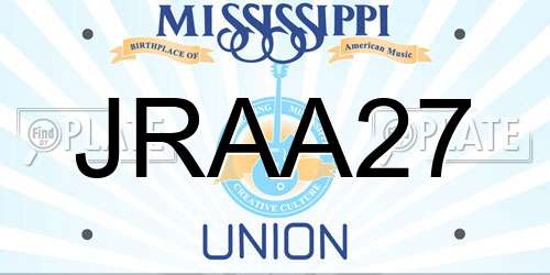 JRAA27 Mississippi License Plate