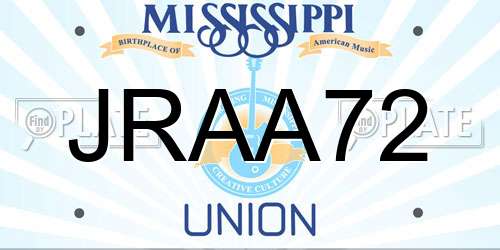 JRAA72 Mississippi License Plate