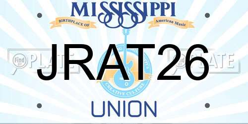 JRAT26 Mississippi License Plate