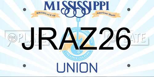 JRAZ26 Mississippi License Plate