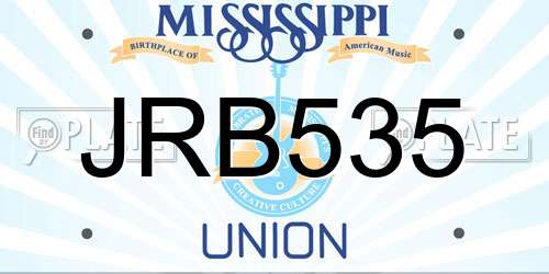 JRB535 Mississippi License Plate