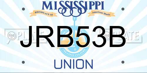 JRB53B Mississippi License Plate