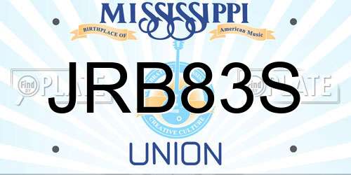 JRB83S Mississippi License Plate