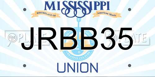 JRBB35 Mississippi License Plate