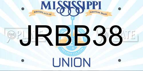 JRBB38 Mississippi License Plate