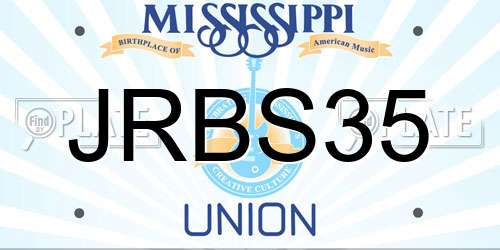 JRBS35 Mississippi License Plate