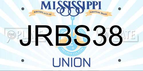 JRBS38 Mississippi License Plate