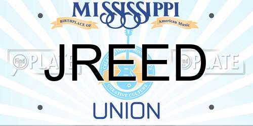 JREED Mississippi License Plate