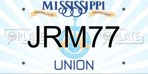 JRM77 Mississippi License Plate
