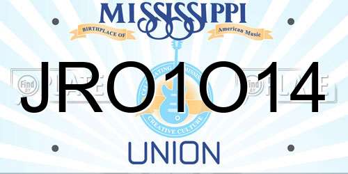 JRO1O14 Mississippi License Plate