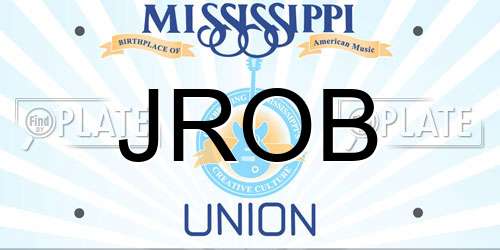 JROB Mississippi License Plate