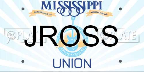 JROSS Mississippi License Plate