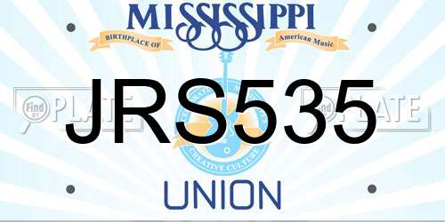 JRS535 Mississippi License Plate