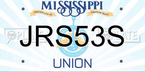 JRS53S Mississippi License Plate