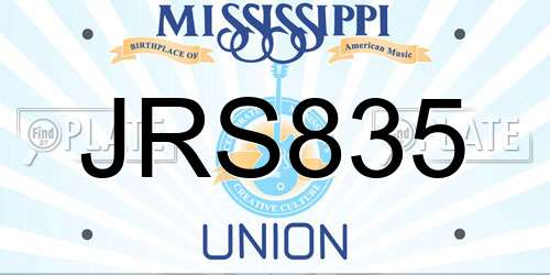 JRS835 Mississippi License Plate
