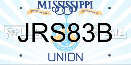 JRS83B Mississippi License Plate