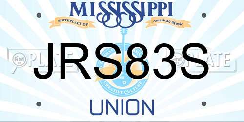 JRS83S Mississippi License Plate