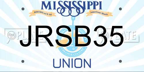 JRSB35 Mississippi License Plate
