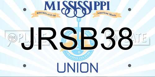 JRSB38 Mississippi License Plate