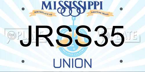 JRSS35 Mississippi License Plate