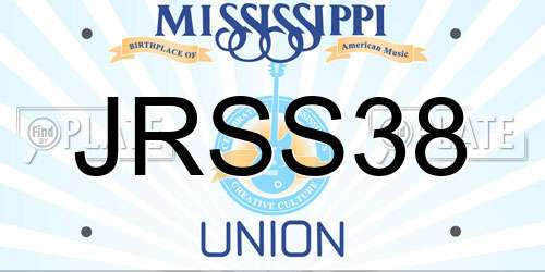 JRSS38 Mississippi License Plate