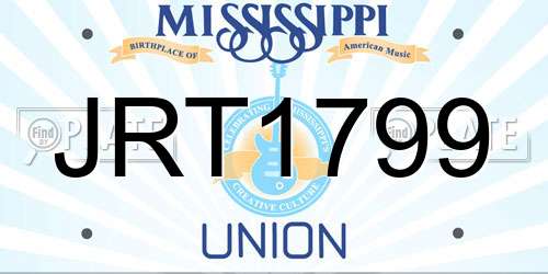 JRT1799 Mississippi License Plate
