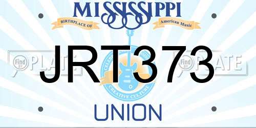 JRT373 Mississippi License Plate