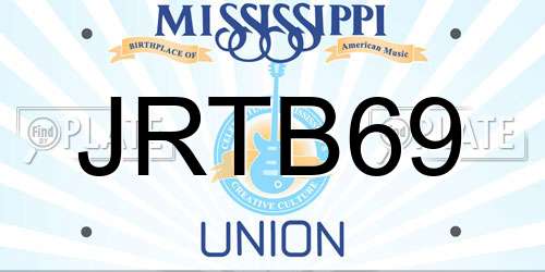 JRTB69 Mississippi License Plate