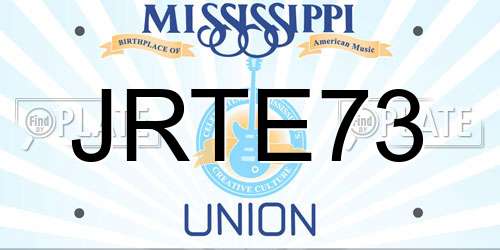 JRTE73 Mississippi License Plate