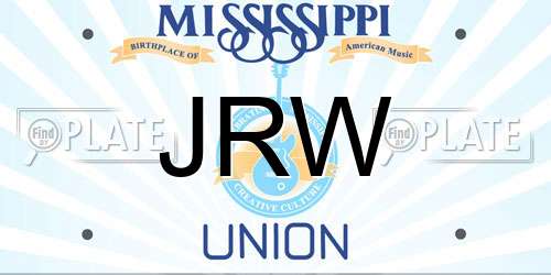 JRW Mississippi License Plate