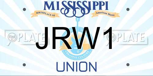 JRW1 Mississippi License Plate
