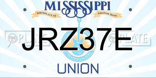 JRZ37E Mississippi License Plate