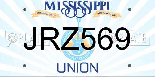 JRZ569 Mississippi License Plate