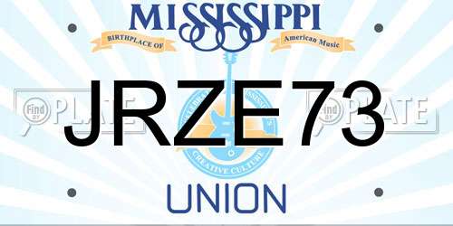 JRZE73 Mississippi License Plate
