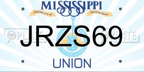 JRZS69 Mississippi License Plate