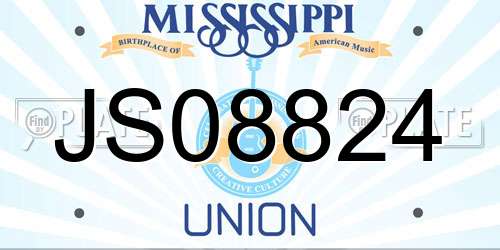 JS08824 Mississippi License Plate