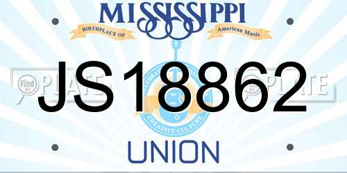 JS18862 Mississippi License Plate