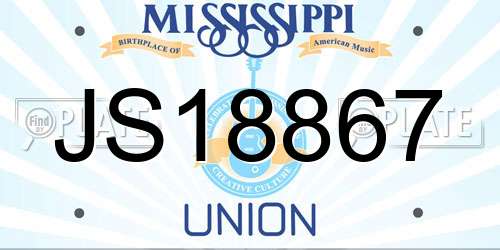 JS18867 Mississippi License Plate