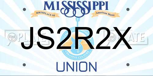 JS2R2X Mississippi License Plate