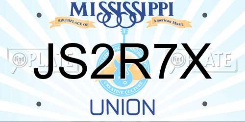JS2R7X Mississippi License Plate