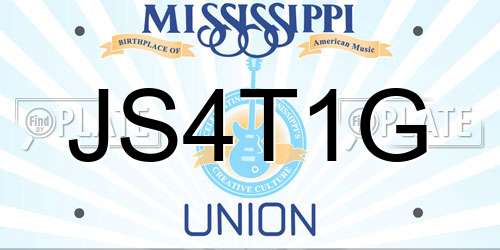 JS4T1G Mississippi License Plate