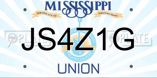 JS4Z1G Mississippi License Plate