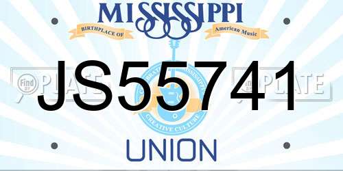 JS55741 Mississippi License Plate